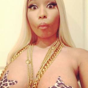 Nicki Minaj nude with stars over her nipples