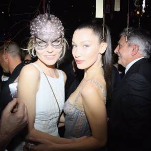 Bella Hadid see through dress at Dior Ball